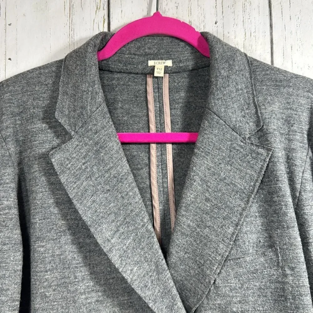 J.Crew Wool Blazer Jacket Gray Double Breasted Classic Workwear Minimalist - Picture 2 of 16